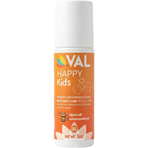 VAL Magnesium Roll-On for Kids | Gentle Zechstein Magnesium Chloride | Relaxation for Daytime & Bedtime | Calm & Mood Support | with Chamomile, Shea Butter & Essential Oils | USA Made | 3oz