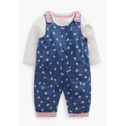 Kids' Chambray Overalls and T-Shirt Set