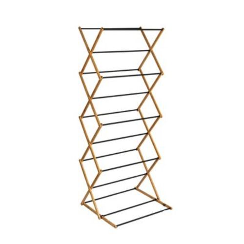 Household Essentials Bamboo Adjustable Folding Clothes Drying Rack