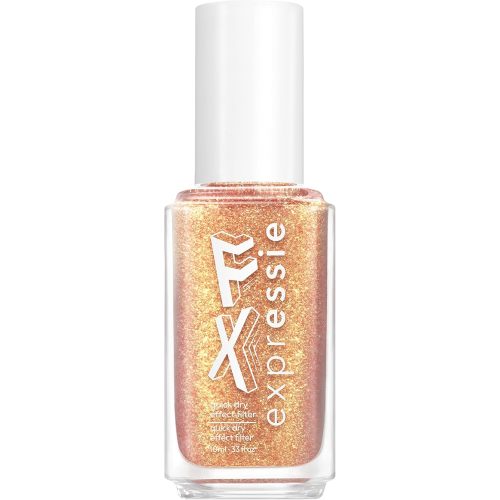essie Expressie FX Filter Quick-Dry Vegan Nail Polish, Gold Glitter Shimmer Top Coat, 24K, 0.33 fl oz