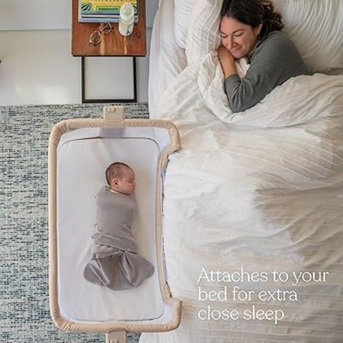 HALO® BassiNest® Bedside Sleeper – Breathable Baby Bassinet Slides Over Bed with Mesh Walls for Airflow & Visibility, Lowering Wall for Easy Access, Fits Most Beds