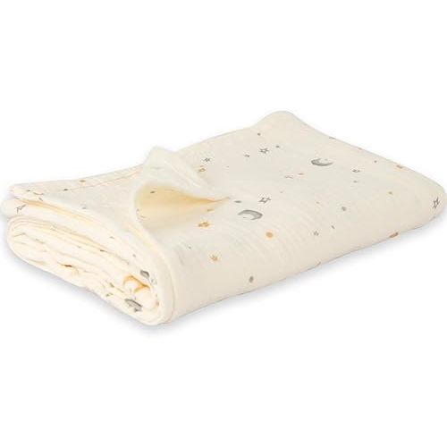 Muslin Swaddle Blankets for Newborn, Baby Blankets for Boys Girls, Large 39 X 39 Inches Breathable Soft Blanket, Essentials Infant Shower Items, Toddler Gift (Stars)