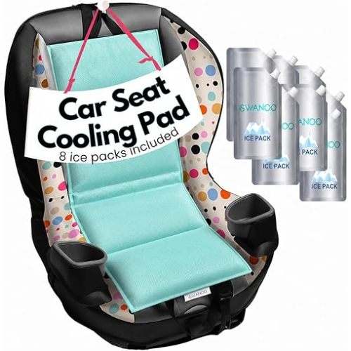 Car Seat Cooling Pad w/Ice Pack, Turquoise, 8-Pack, Sun & Heat Guard