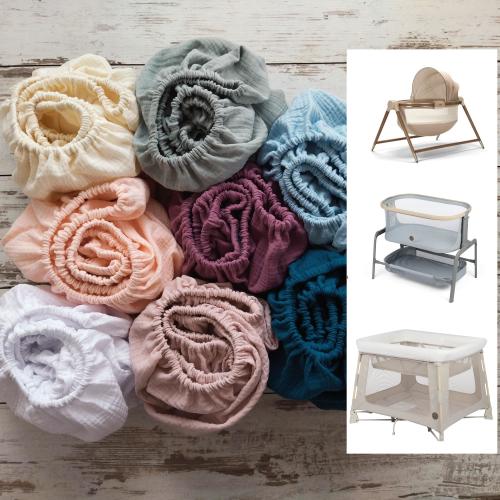 Handmade Organic Muslin Fitted Sheet: Maxi Cosi Iora, Swift Playard Cotton Sheets