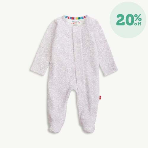 lilac foliage organic cotton magnetic parent favorite footie – Magnetic Me
