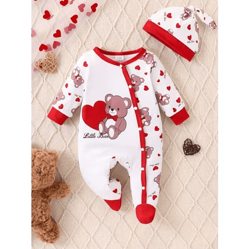 spring autumn new arrival 2pcs baby romper set cute bear - Temu