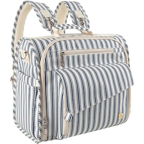 ALLCAMP Diaper Backpack, Waterproof Large Capacity Baby Bag, Multi-Function Nappy Bag with Stroller Hooks, Convertible Tote