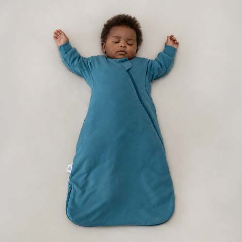 All Season Long Sleeve Sleep Sack 1.0 TOG - Organic Cotton & Camel Wool - Forest Green