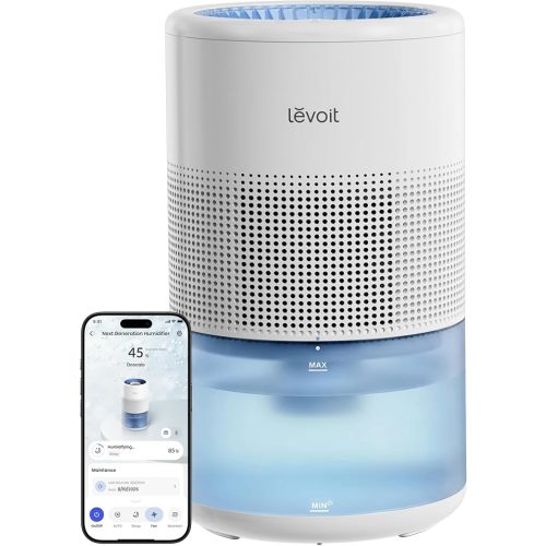 Levoit Evaporative Humidifiers for Bedroom, 19dB, Superior Studio Smart | 4.5L, Large Room Up to 600ft², No White Dust for Baby, Long-Lasting Reusable Filter, Auto Mode, Self-Clean & Dishwasher Safe