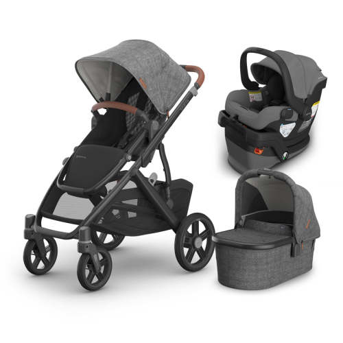 UPPAbaby Vista V3 From Birth Complete Travel System (Stroller + Mesa V3 Infant Car Seat + Bassinet V3)  - Greyson / Greyson / Greyson