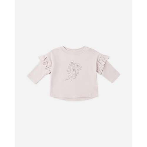 Ruffle Long Sleeve Tee Fleur – Quincy Mae