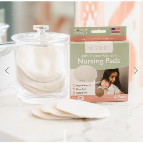 All Natural Cotton Washable Nursing Pads - 4 Per Package – NuAngel, Inc.