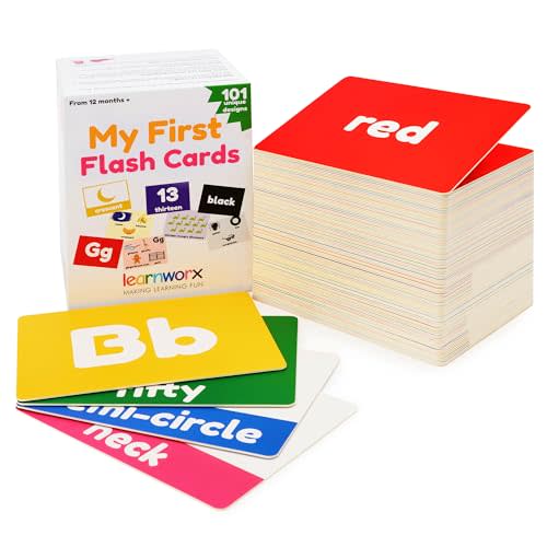 Toddler Learning Flash Cards | Kids Letter Number Alphabet Animal Color Words Flashcards | Large Cards Ideal for Preschool Kindergarden Pre K Educational | Flashcards 12 Months - 5 Years