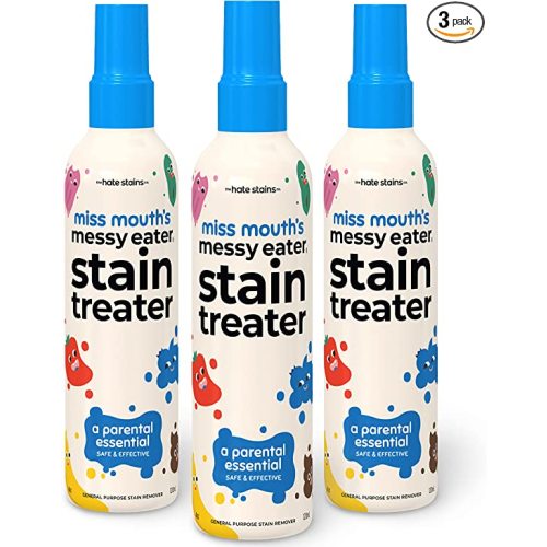 Miss Mouth's Messy Eater Stain Treater Spray - 4oz 3 Pack Stain Remover - Newborn & Baby Essentials - No Dry Cleaning Food, Grease, Coffee Off Laundry, Underwear, Fabric - 3 pack