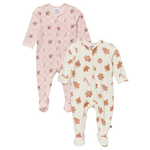Modern Moments by Gerber Gender Neutral Sleep ´N Play Christmas Pajamas, 2-Pack, Sizes Newborn - 6/9 Months