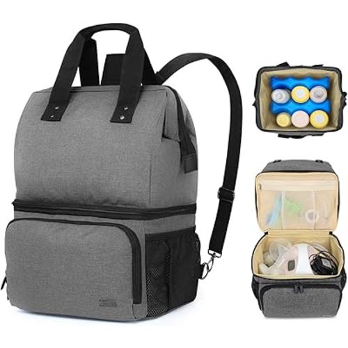 LUXJA Multi-Wear Breast Pump Storage Bag, Gray