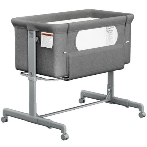 BabyBond 3-in-1 Baby Bassinet with Comfy Mattress, Wheels & 6 Height Adjustments(Beige)
