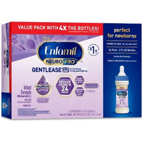 Enfamil NeuroPro Gentlease Ready to Feed Infant Formula Bottles - 2 fl oz Each/24ct