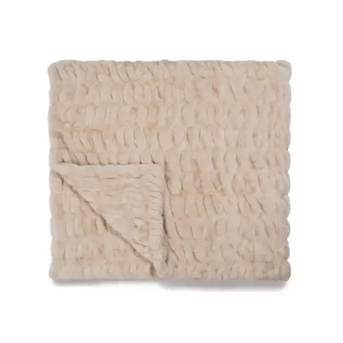 Bondi Beige Faux Fur Blanket | Lola Blankets