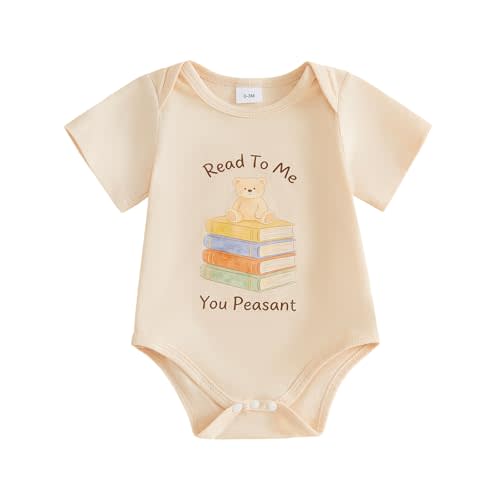 Balaflyie Funny Baby Romper Short Sleeve Neutral Cute Novelty Bodysuit | Baby Boy Girl Photoshoot Outfit, Funny Baby Essentials Bodysuit& Baby Shower Ideas for Unisex Newborn, Book Lover Clothes