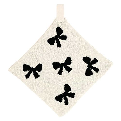 Stephan Baby Plush Blankets - Soft Absorbent Blankie with Paci-Clip for Pacifiers and Teething Toys, 9" Square, Bows