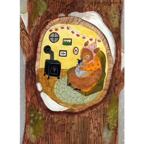 Winter Snuggles Print — Madison Safer Illustration