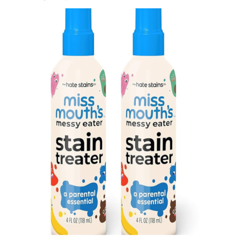 Miss Mouth's Messy Eater Stain Treater Spray - 4oz 2 Pack Stain Remover - Newborn & Baby Essentials - No Dry Cleaning Food, Grease, Coffee Off Laundry, Underwear, Fabric