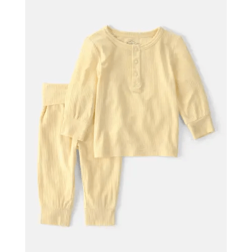 Baby 2-Piece PurelySoft Long-Sleeve Top & Pant Set - Yellow | Carter's