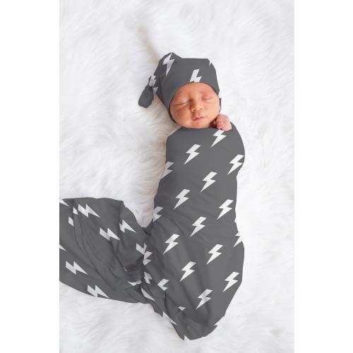 Lightning Bolt Blanket Bolt Baby Shower Gift Lightning Bolt Blanket Bolt Baby Blanket Bolt Knotted Beanie Hat Lightning Bolt Beanie Hat