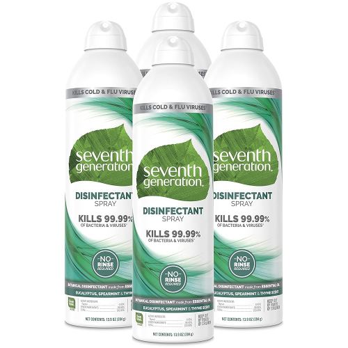 Seventh Generation Disinfectant Spray, Eucalyptus Spearmint & Thyme Scent, 13.9 Ounce (Pack of 4)