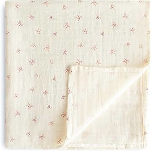 Amazon.com: mushie Muslin Baby Swaddle Blanket | 100% Organic Cotton (Pink Flowers) : Baby