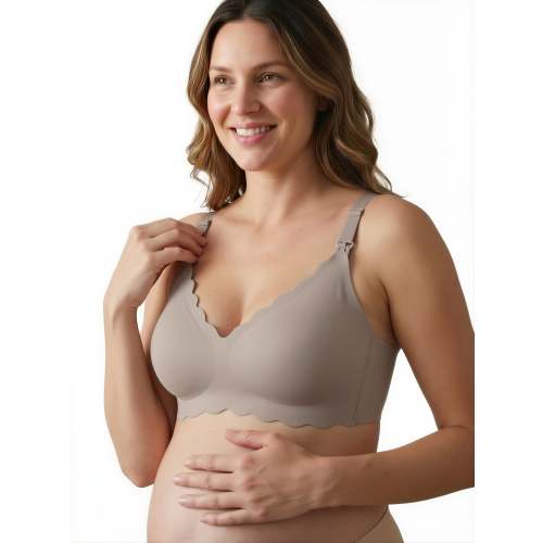 MiniMama Floral Push up Nursing Bra - M (Color: Light Brown))