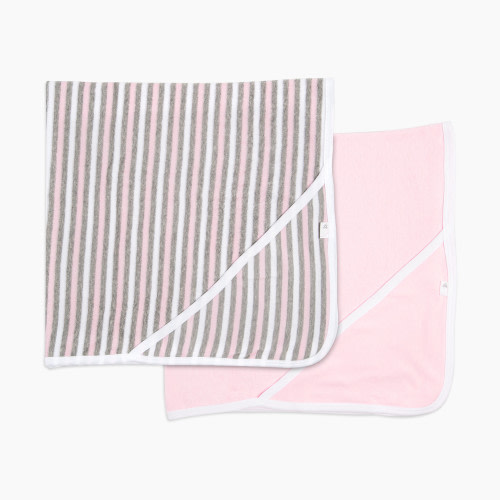 Burt's Bees Baby Organic Single-Ply Hooded Towel (2 Pack) - Blossom