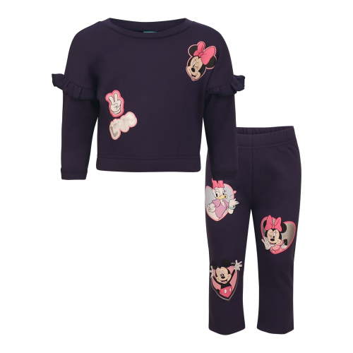 Disney Clothes Baby Girls Sweatshirt & Pants Set – Marie, Lilo & Stitch, and Minnie Mouse Outfit Set (12M–24M)