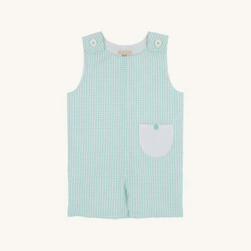 Prescott Pocket Jon Jon - Turks Teal Windowpane with Worth Avenue White