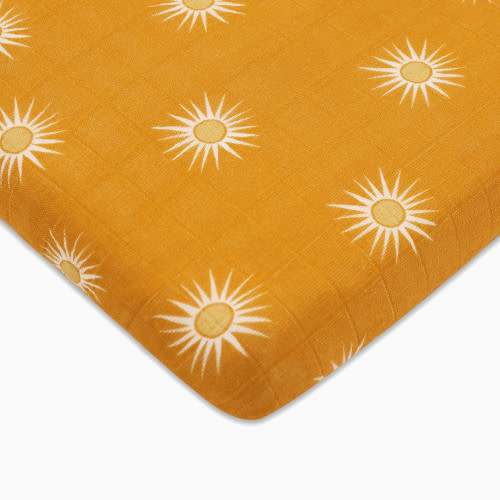 All-Stages Midi Organic Muslin Cotton Crib Sheet - Golden Hour
