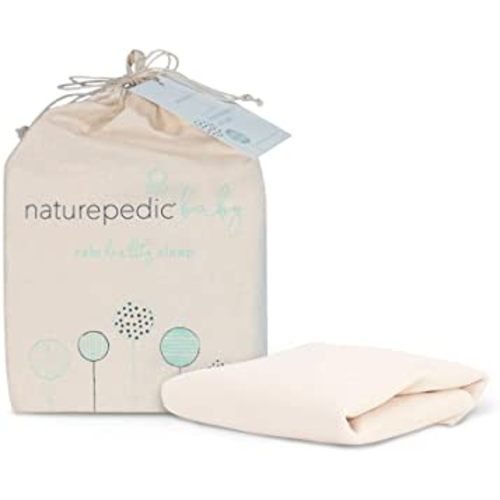 Naturepedic Organic Crib Mattress Cover - Waterproof, Skin-Friendly, Breathable & Absorbent Protector - Removable Pad for Baby and Toddler Bed - Standard Size