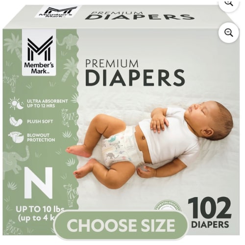 Member's Mark Premium Baby Diapers, Sizes Newborn - 8 - Samsclub.com