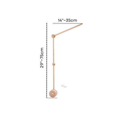 Wooden Baby Crib Mobile Arm Hanger with Music Box