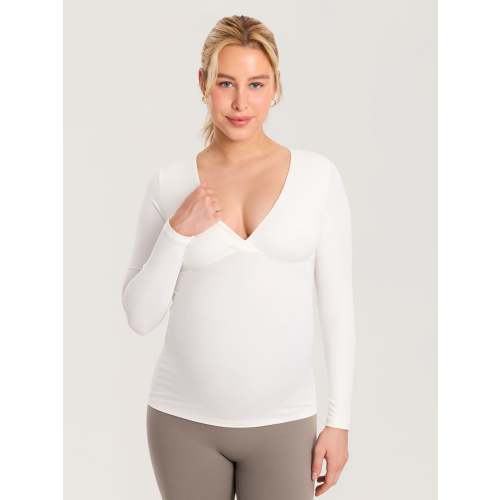 AirSoft Crossover Maternity & Nursing Top - Long Sleeves