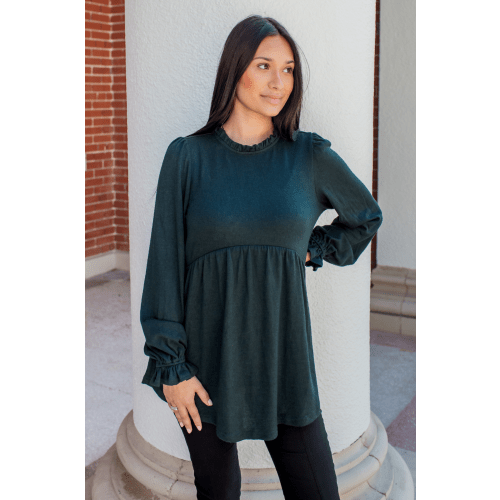 Babydoll Tunic Nursing Sweater- Deep Green โ Nursing Queen