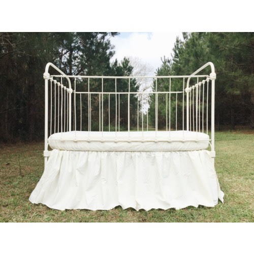 Ivory Farmhouse Crib Skirt 17.5" Drop Length
