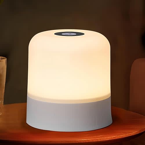 Portable Baby Night Light, 3 Color Egg Lights for Nursery, 2400mAh, Small Rechargeable LED Lamp, Dimmable Touch Nightlight for Newborn, Toddler, Kids, Adults 2 Pack