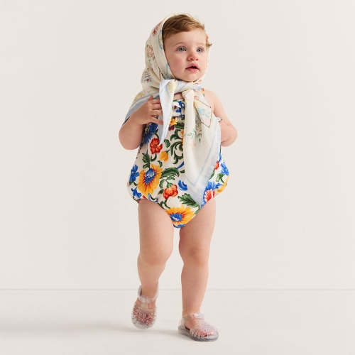 3 - 6 Months Fiore Italiani Bamboo Challis Bubble Romper