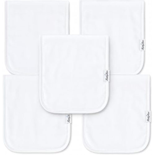 KiddyStar 5 Pack Organic Cotton Burp Cloths, Soft 3 Layer Absorbent Towels for Newborn Feeding & Spit Up