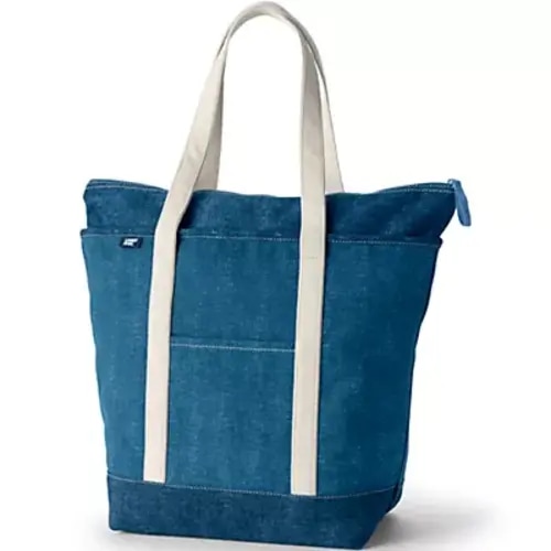 Medium 5 Pocket Open Top Canvas Tote Bag | Lands' End