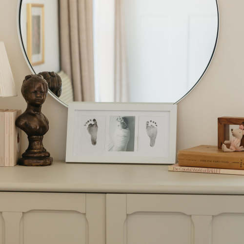 Matte White DIY Handprint & Footprint Kit with Frame