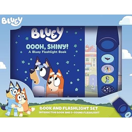 Bluey - Oooh, Shiny! A Bluey Flashlight Toy Adventure Sound Book - PI Kids