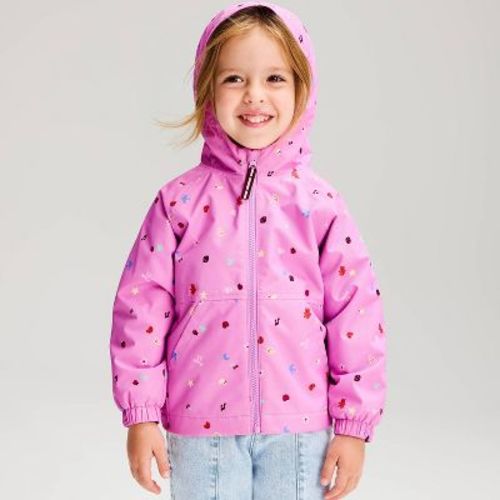Baby Girls' Full Zip Friendship Bracelet Charm Print Softshell Jacket - Cat & Jack™ Mauve 18M