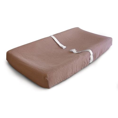 mushie Extra Soft Muslin Fitted Changing Pad Cover (Natural)